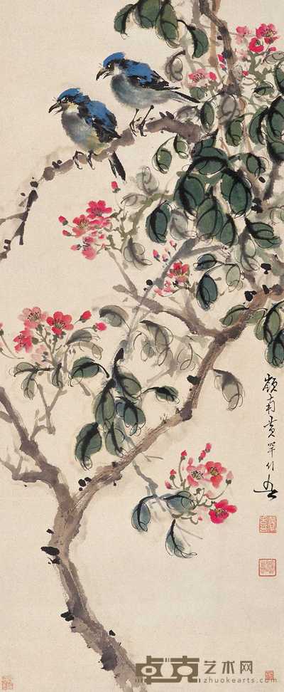 黄幻吾 花鸟 立轴 79.5×33cm